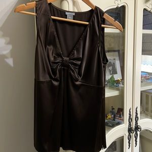 Brown silk sleeveless top. Ann Taylor.